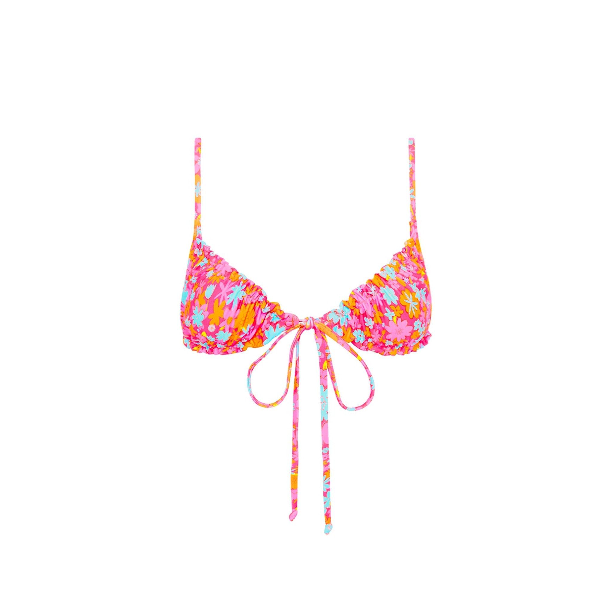 Ruched Bralette Bikini Top - Raspberry Rosé sold by Kulani Kinis