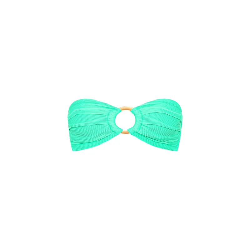 Strapless Bandeau Bikini Top - Turquoise Mint Ribbed made by Kulani Kinis