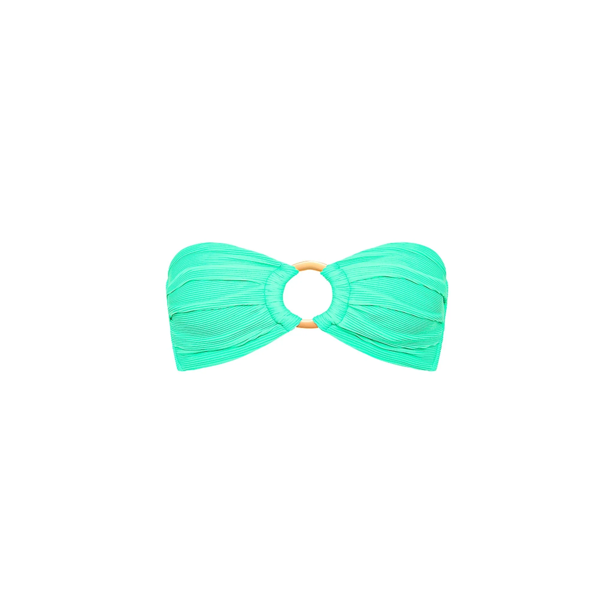 Strapless Bandeau Bikini Top - Turquoise Mint Ribbed sold by Kulani Kinis