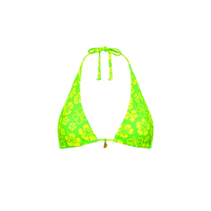 Bind Tie Halter Bikini Top - Aloha Lime sold by Kulani Kinis