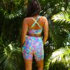 Active Cross Back Crop Top - Moon Lagoon sold by Kulani Kinis
