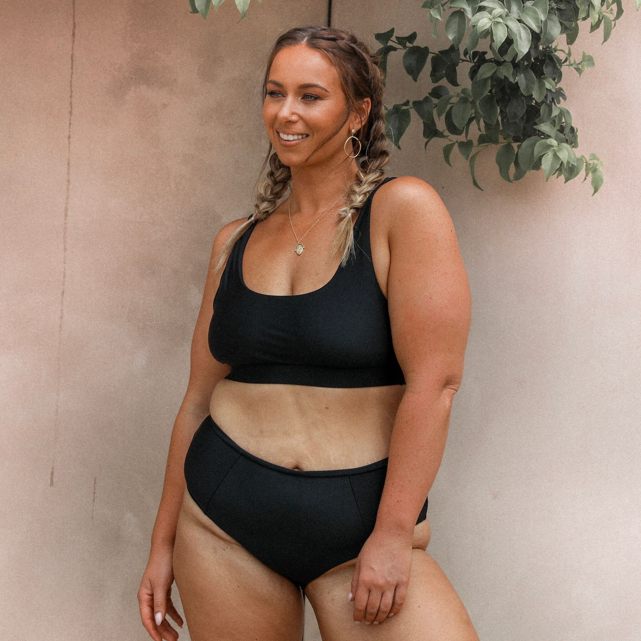 Long Crop Bikini Top - Pitch Black sold by Kulani Kinis product image thumbnail 5