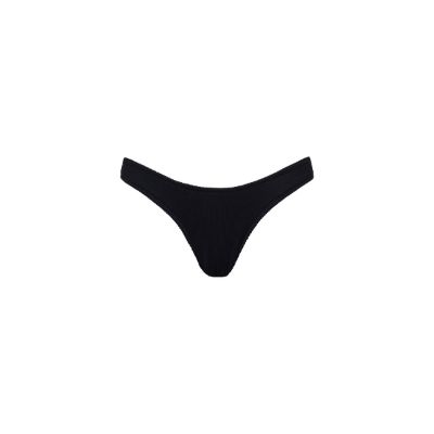 Vintage V Bikini Bottom - Pitch Black Ribbed sold by Kulani Kinis