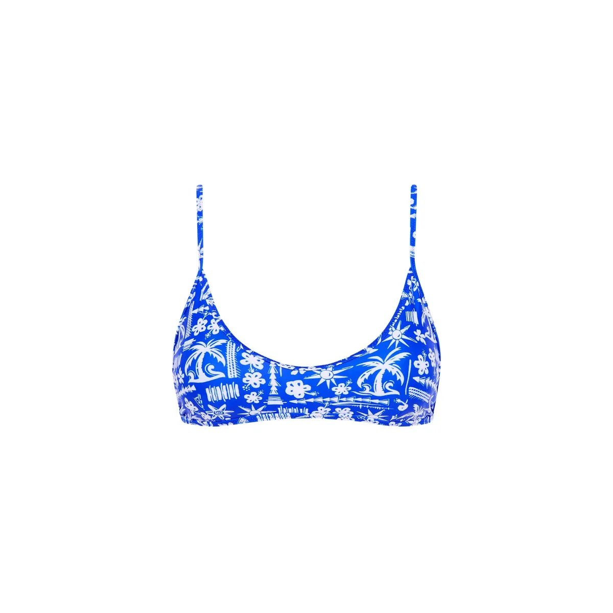 Minimal Tie Back Bikini Top - Caribbean Blues sold by Kulani Kinis