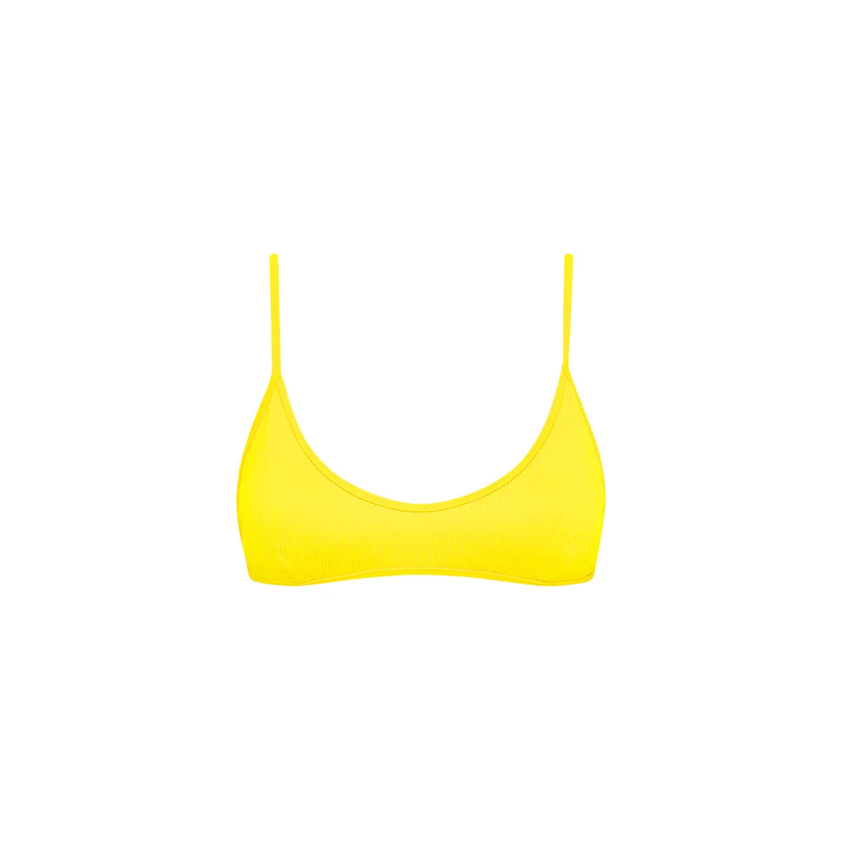Minimal Tie Back Bikini Top - Sunshine Yellow Ribbed sold by Kulani Kinis