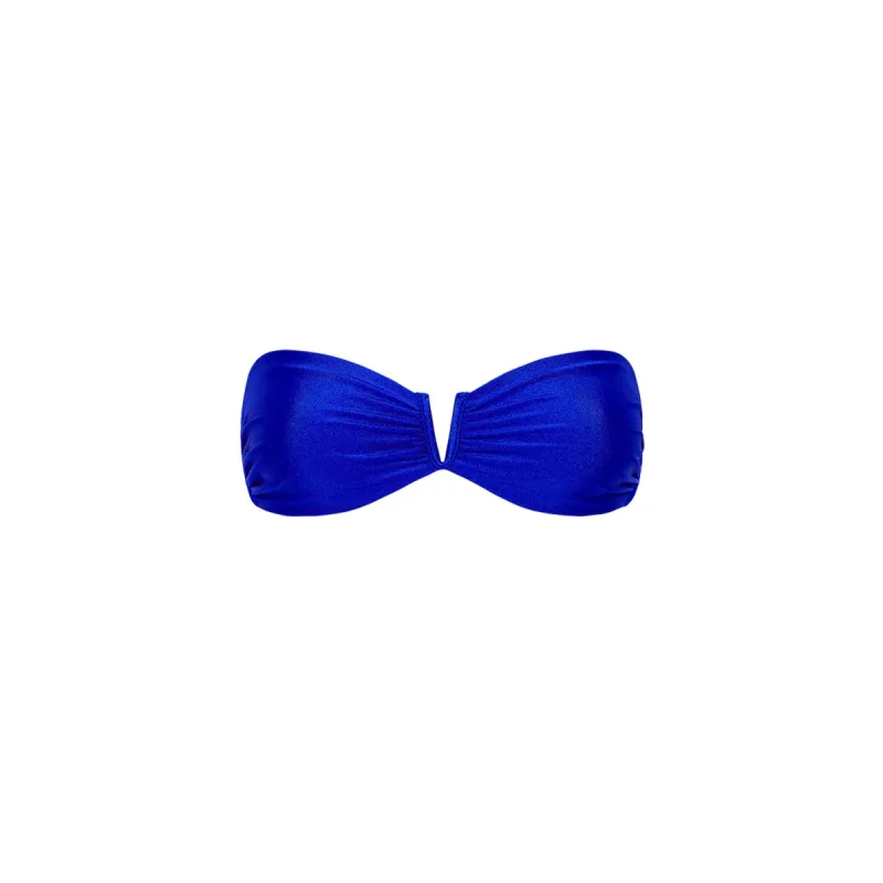 V Strapless Bandeau Bikini Top - Malibu Blue sold by Kulani Kinis