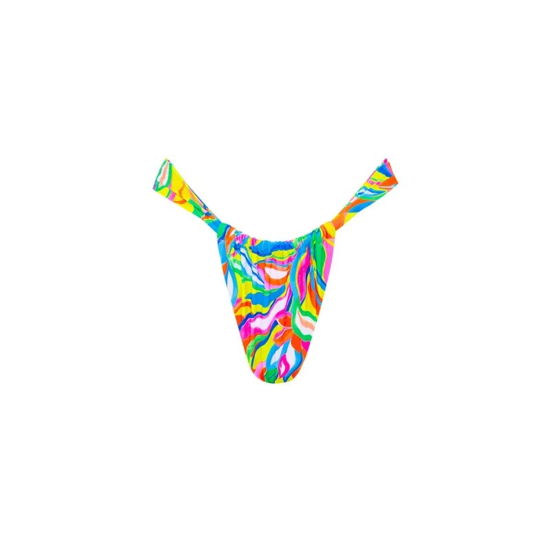 Ruched Thong Bikini Bottom - Tropical Illusion sold by Kulani Kinis