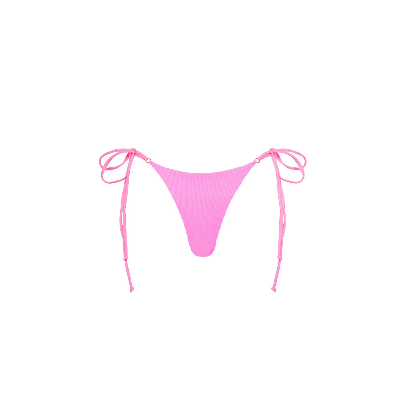 Thong Tie Side Bikini Bottom - Bubblegum Pink Ribbed sold by Kulani Kinis