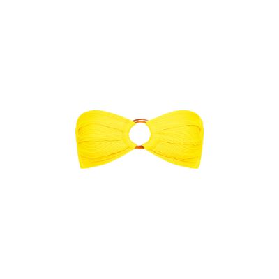 Strapless Bandeau Bikini Top - Sunshine Yellow Ribbed sold by Kulani Kinis