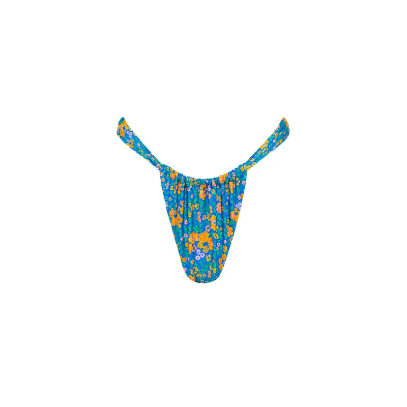 Ruched Thong Bikini Bottom - Ocean Potion sold by Kulani Kinis