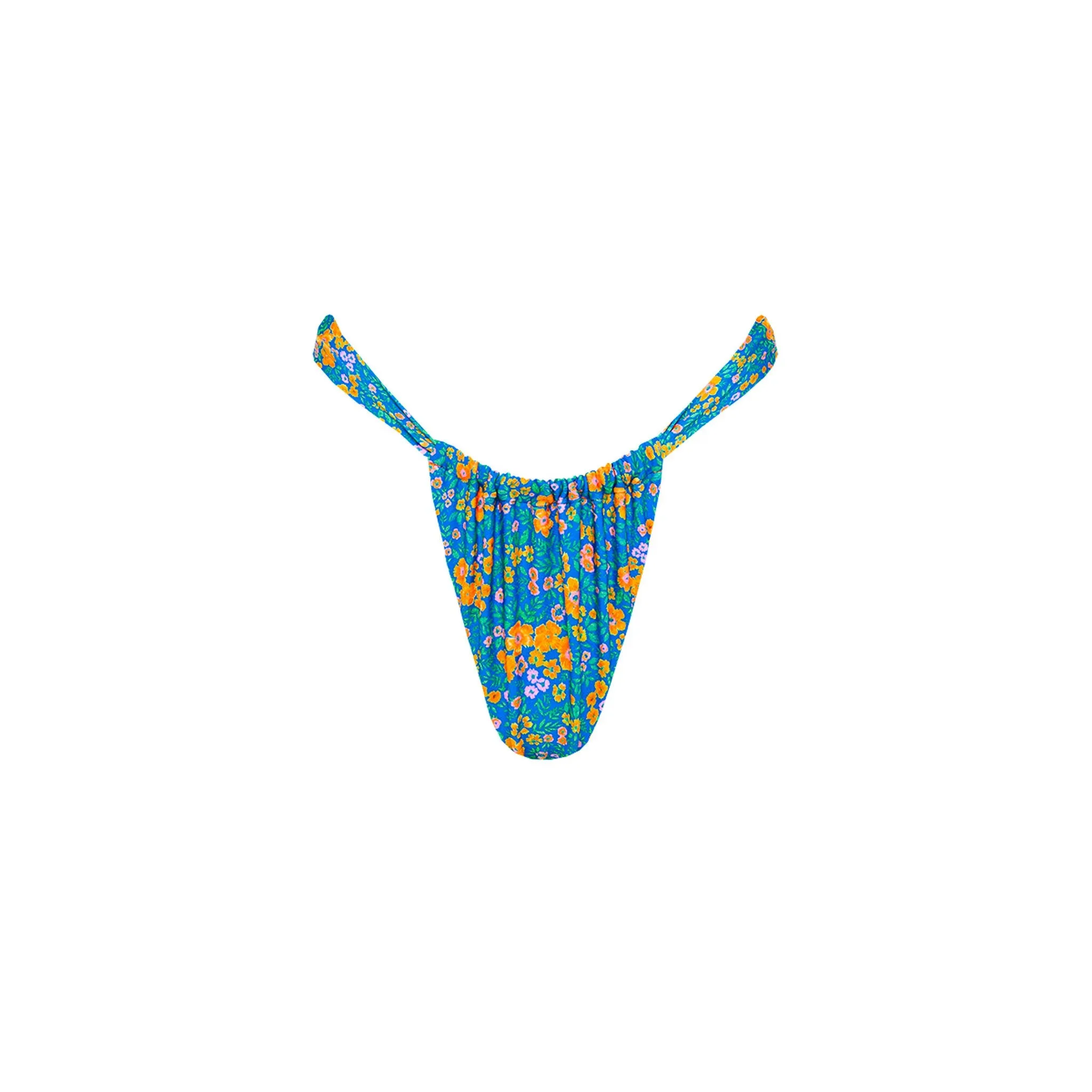 Ruched Thong Bikini Bottom - Ocean Potion sold by Kulani Kinis