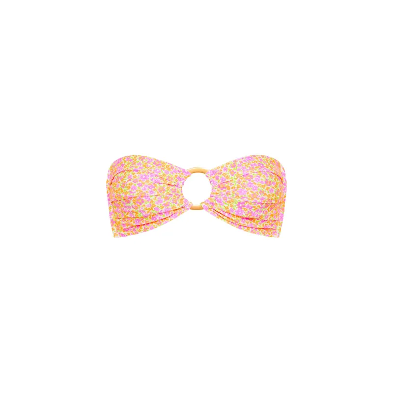 Strapless Bandeau Bikini Top - Champagne Blossom sold by Kulani Kinis
