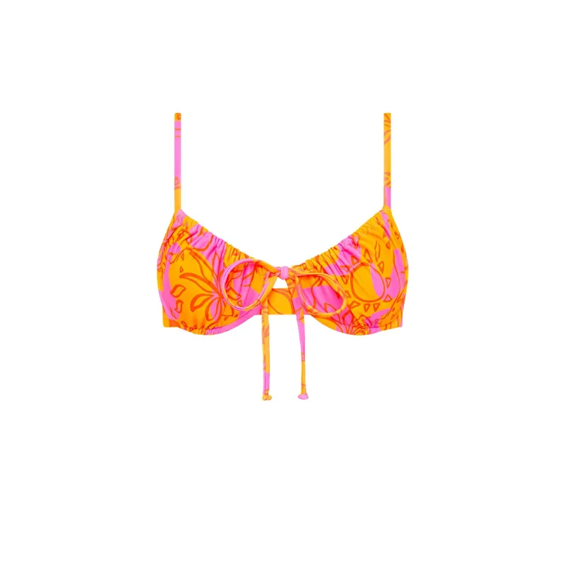 Ruched Underwire Bra Bikini Top - Sangria Swirl sold by Kulani Kinis