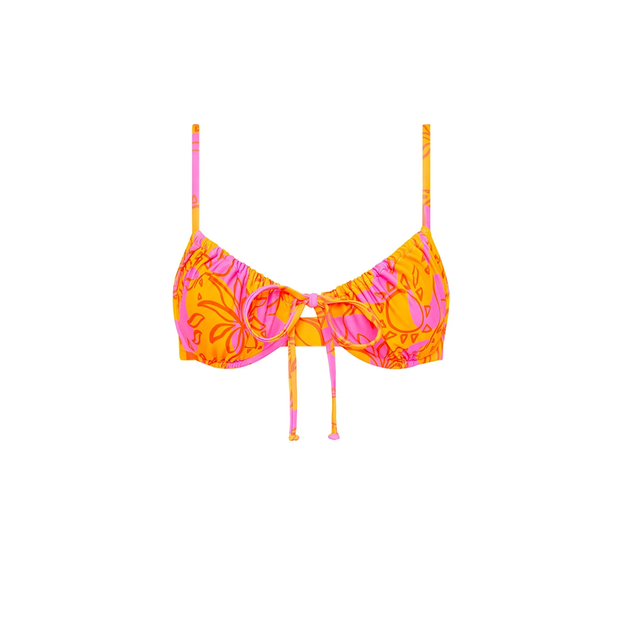 Ruched Underwire Bra Bikini Top - Sangria Swirl sold by Kulani Kinis