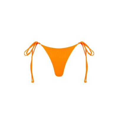 Thong Tie Side Bikini Bottom - Papaya Ribbed sold by Kulani Kinis