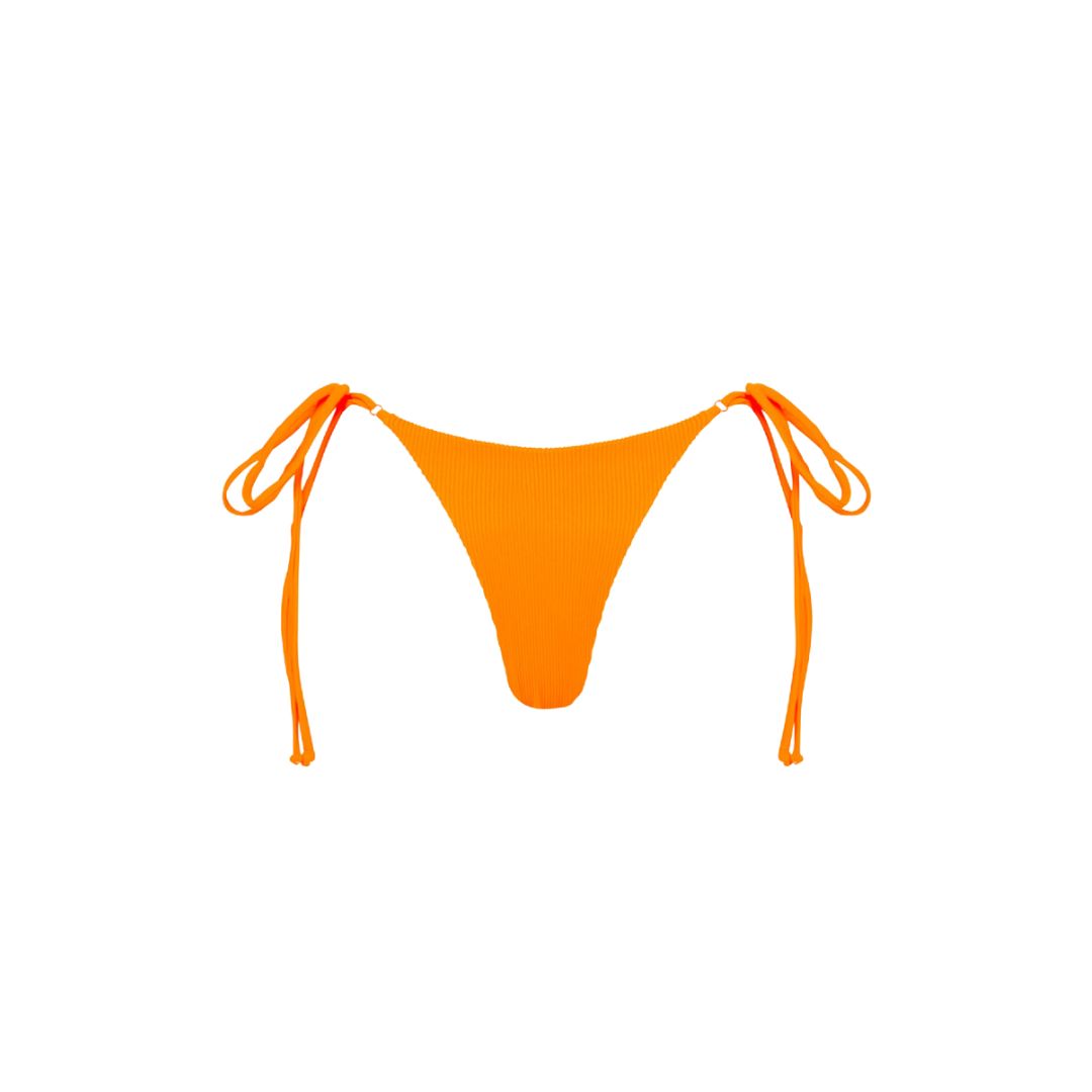Thong Tie Side Bikini Bottom - Papaya Ribbed sold by Kulani Kinis