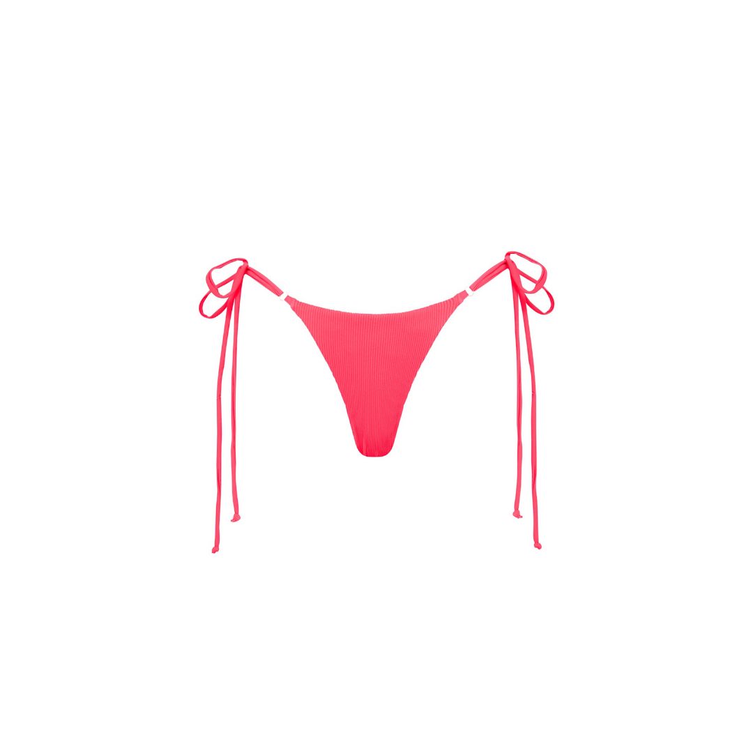 Thong Tie Side Bikini Bottom - Watermelon Ribbed sold by Kulani Kinis