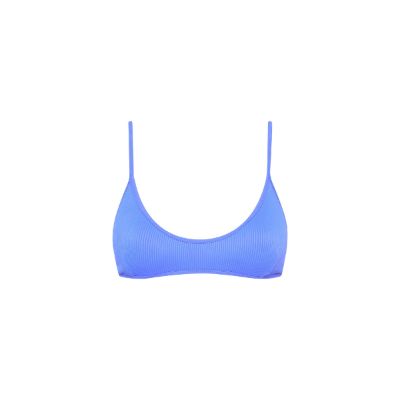 Minimal Tie Back Bikini Top - Breezy Blue Ribbed sold by Kulani Kinis