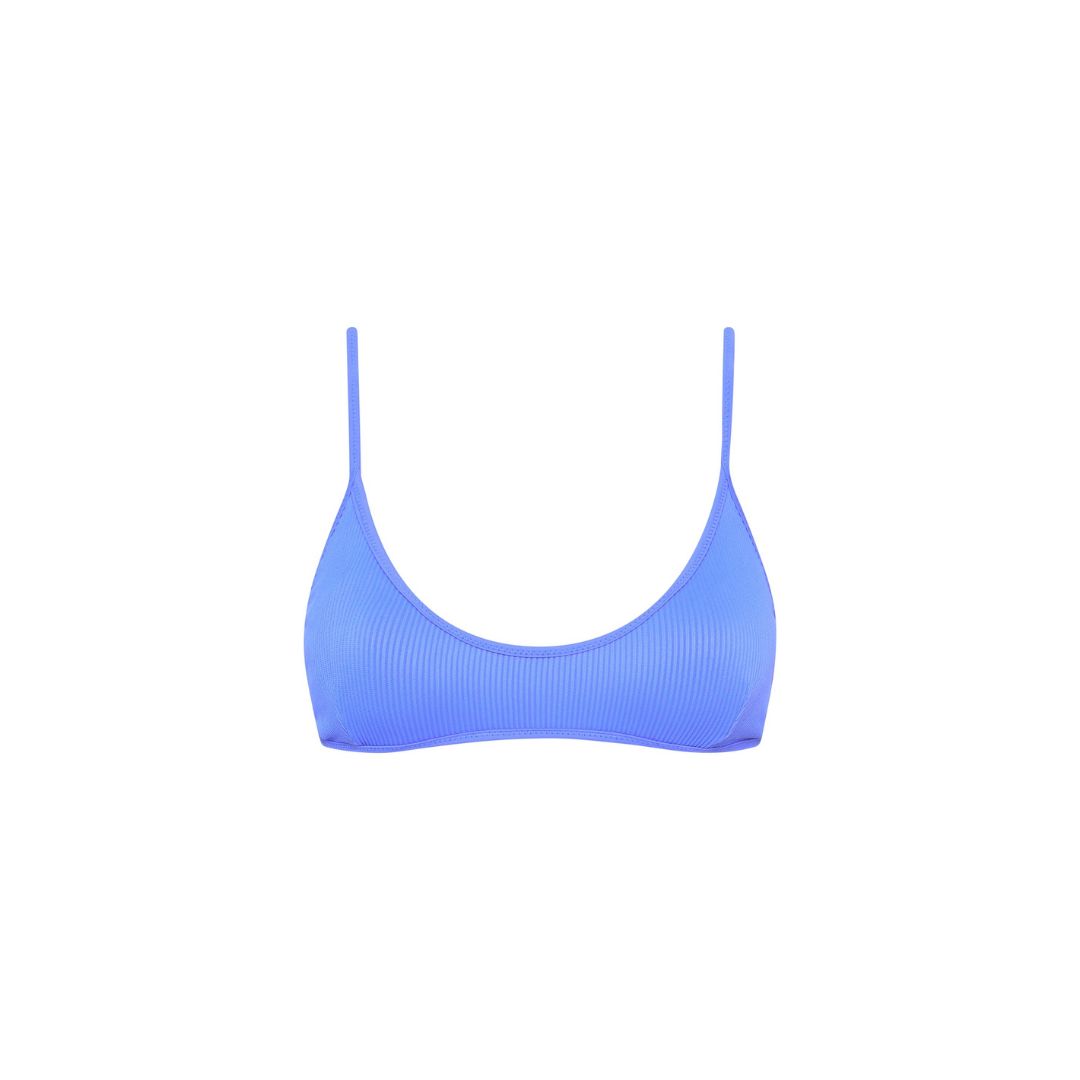 Minimal Tie Back Bikini Top - Breezy Blue Ribbed sold by Kulani Kinis