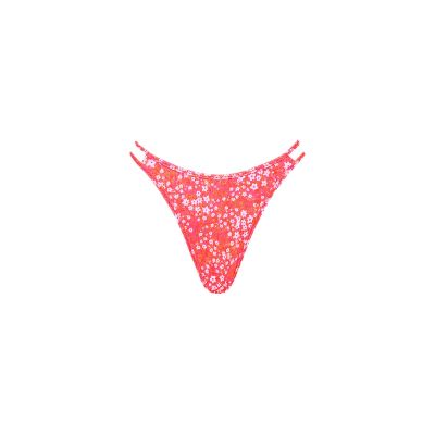 Twin Strap Cheeky Bikini Bottom - Coral Crush sold by Kulani Kinis