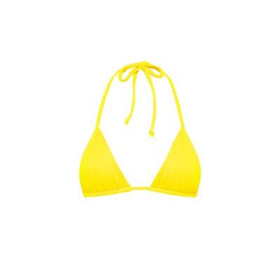 Slide Triangle Bikini Top - Sunshine Yellow Ribbed sold by Kulani Kinis