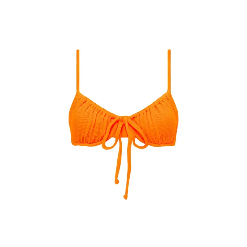 Ruched Underwire Bra Bikini Top - Papaya Ribbed sold by Kulani Kinis