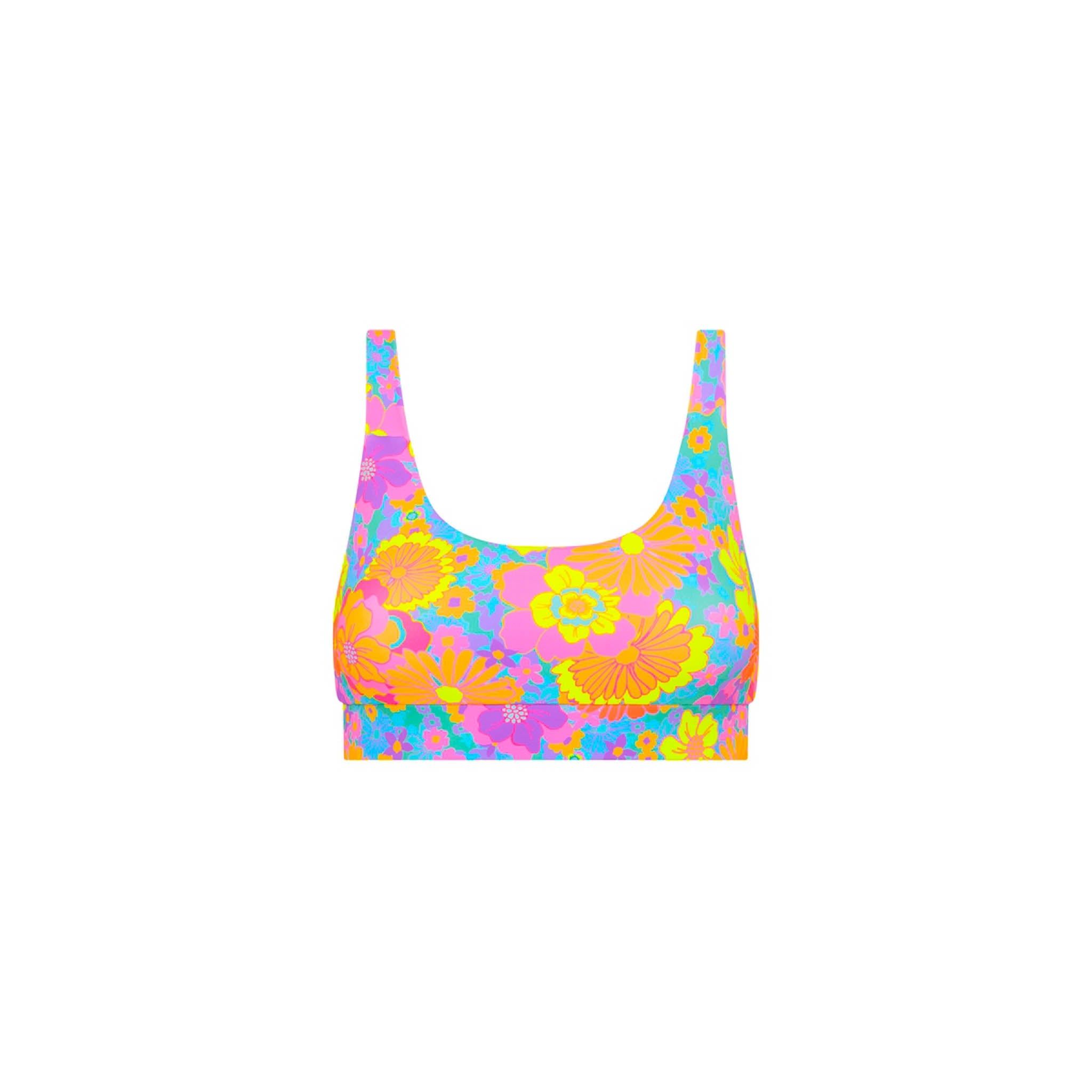 Active Cross Back Crop Top - Bermuda Bloom sold by Kulani Kinis