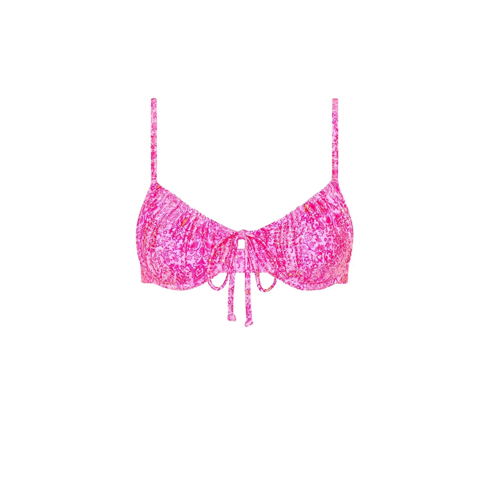 Ruched Underwire Bra Bikini Top - Rose Quartz sold by Kulani Kinis