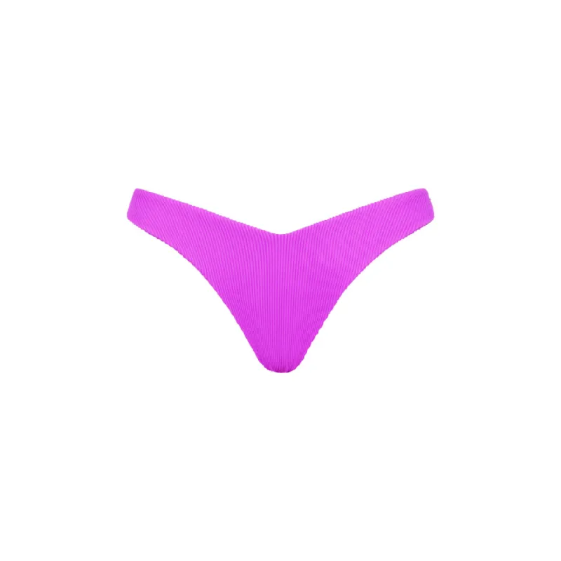 Y Cheeky Bikini Bottom - Electric Violet Ribbed sold by Kulani Kinis