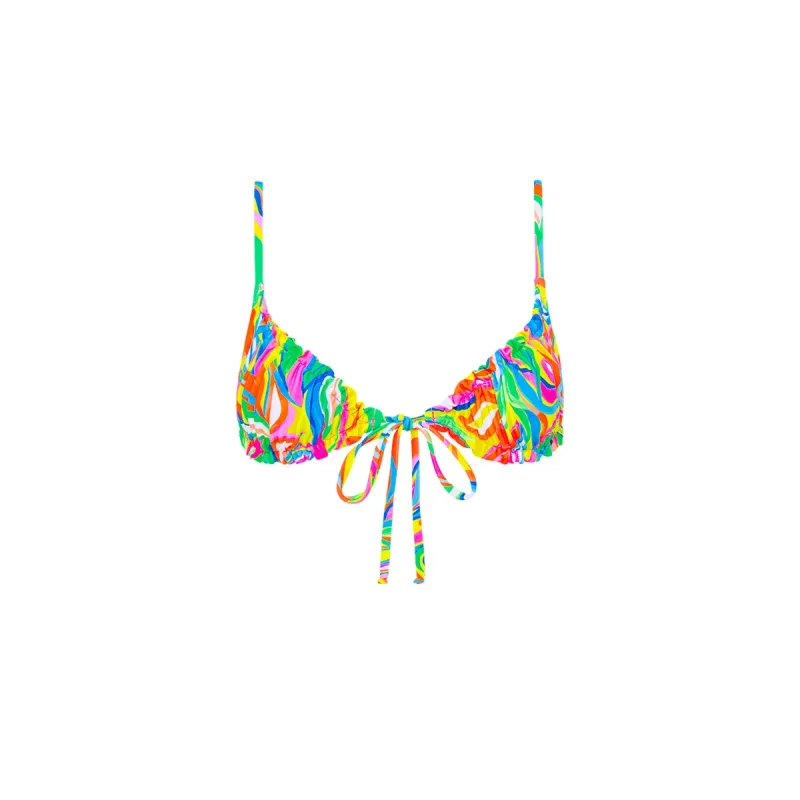 Ruched Bralette Bikini Top - Tropical Illusion sold by Kulani Kinis