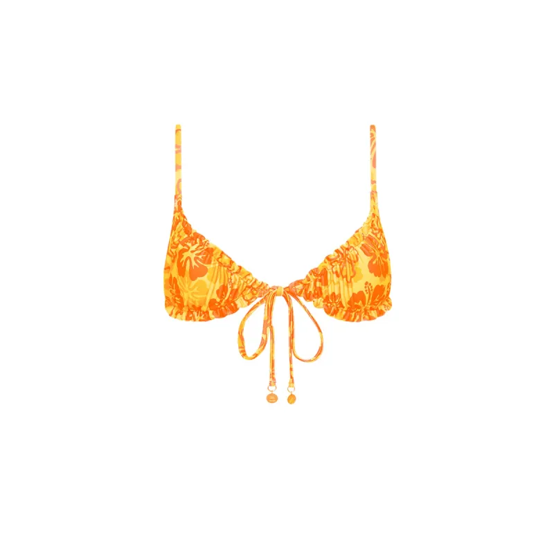 Ruched Bralette Bikini Top - Tangerine Dreams sold by Kulani Kinis