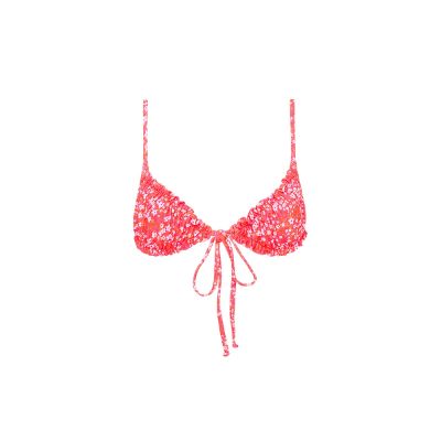 Ruched Bralette Bikini Top - Coral Crush sold by Kulani Kinis