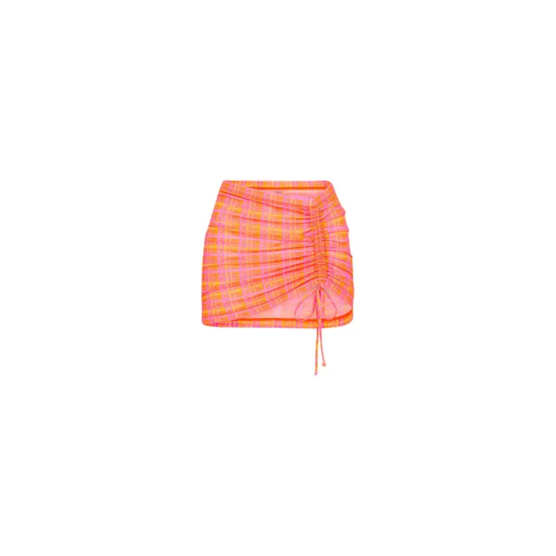 Ruched Mesh Mini Skirt - Peaches sold by Kulani Kinis