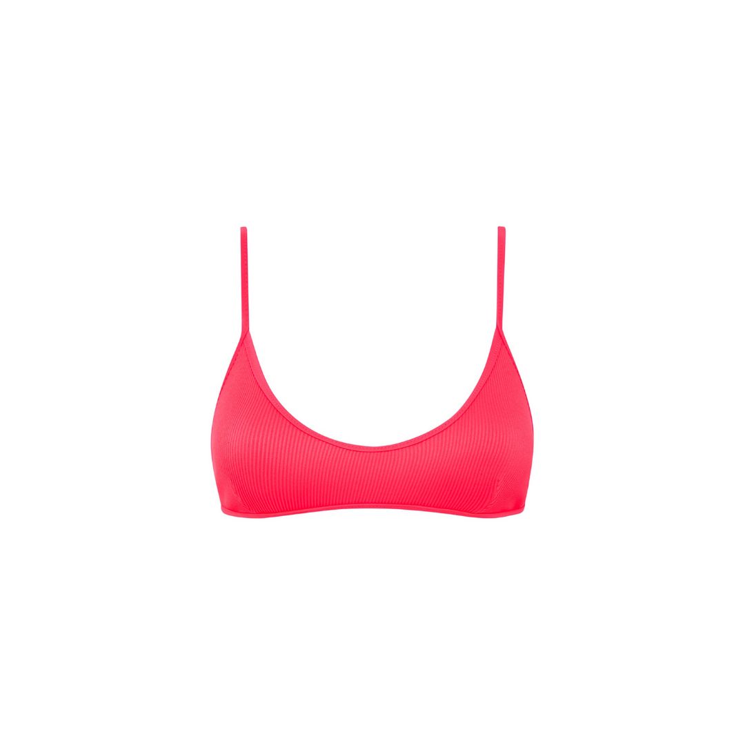 Minimal Tie Back Bikini Top - Watermelon Ribbed sold by Kulani Kinis