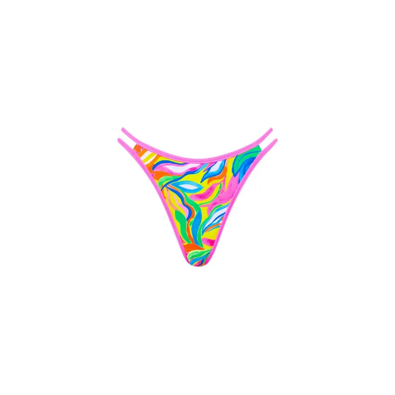Twin Strap Cheeky Bikini Bottom - Tropical Illusion sold by Kulani Kinis