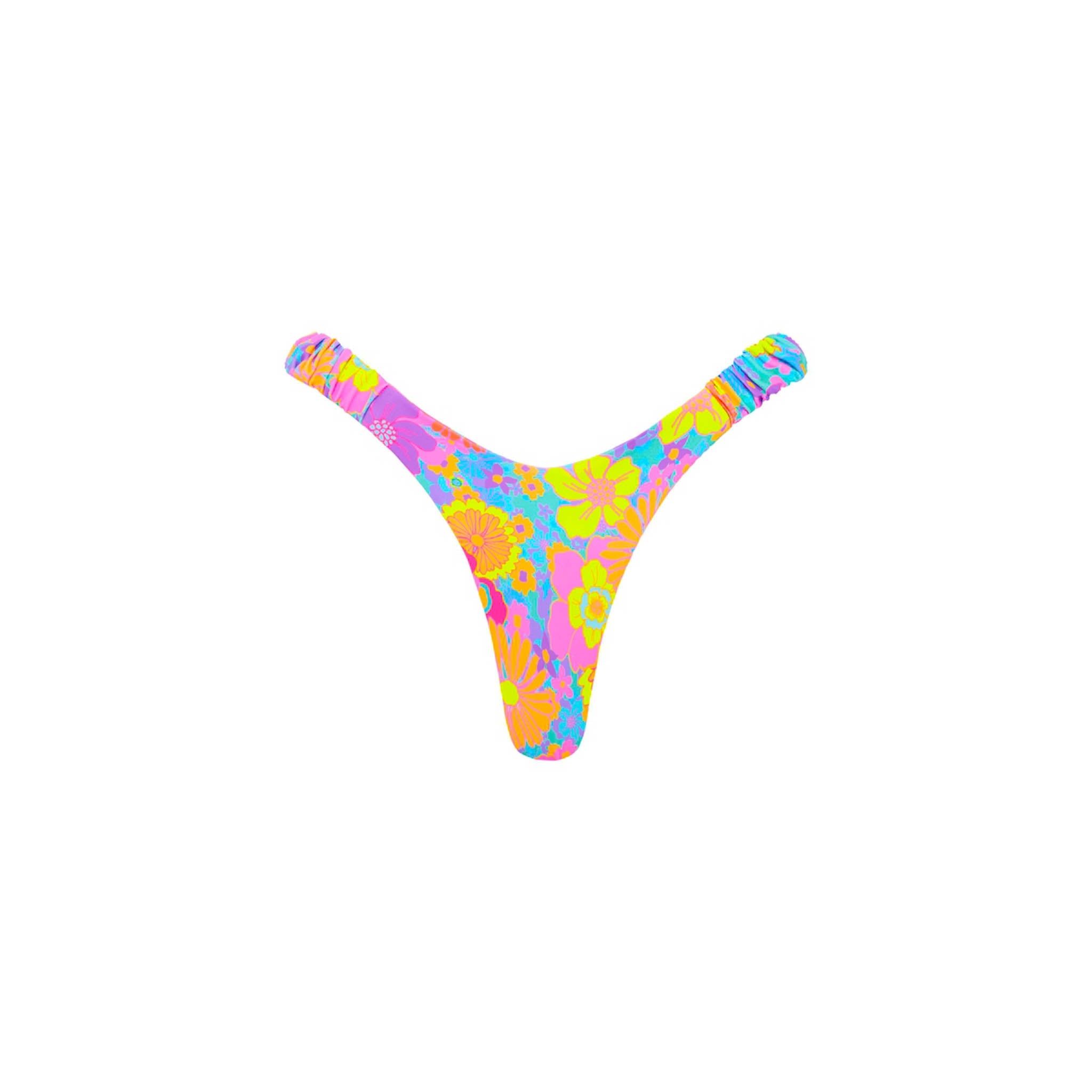 Retro Y Thong Bikini Bottom - Bermuda Bloom sold by Kulani Kinis