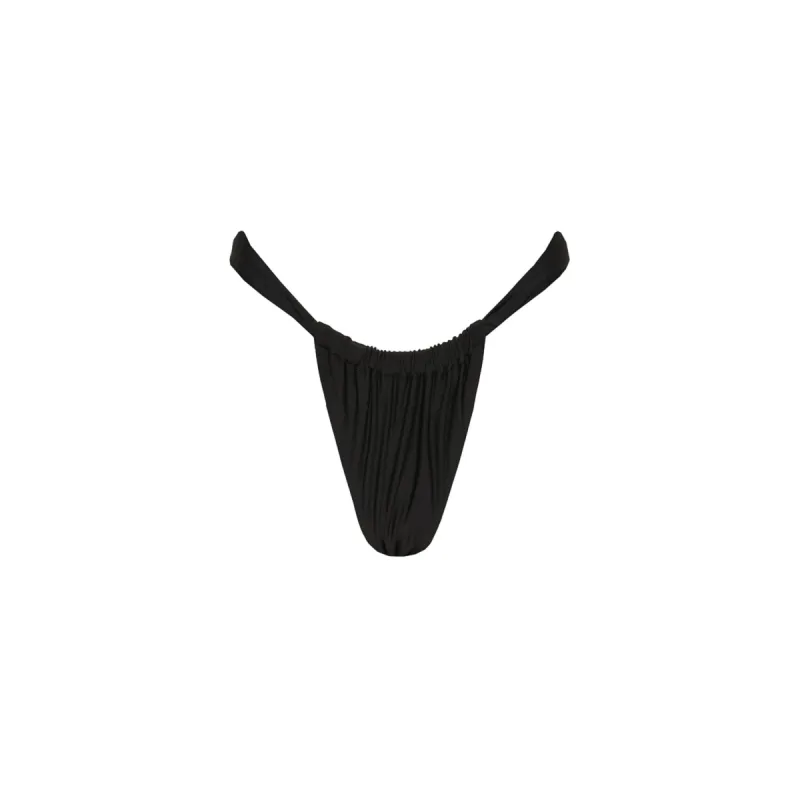 Ruched Thong Bikini Bottom - Moonlight Black sold by Kulani Kinis
