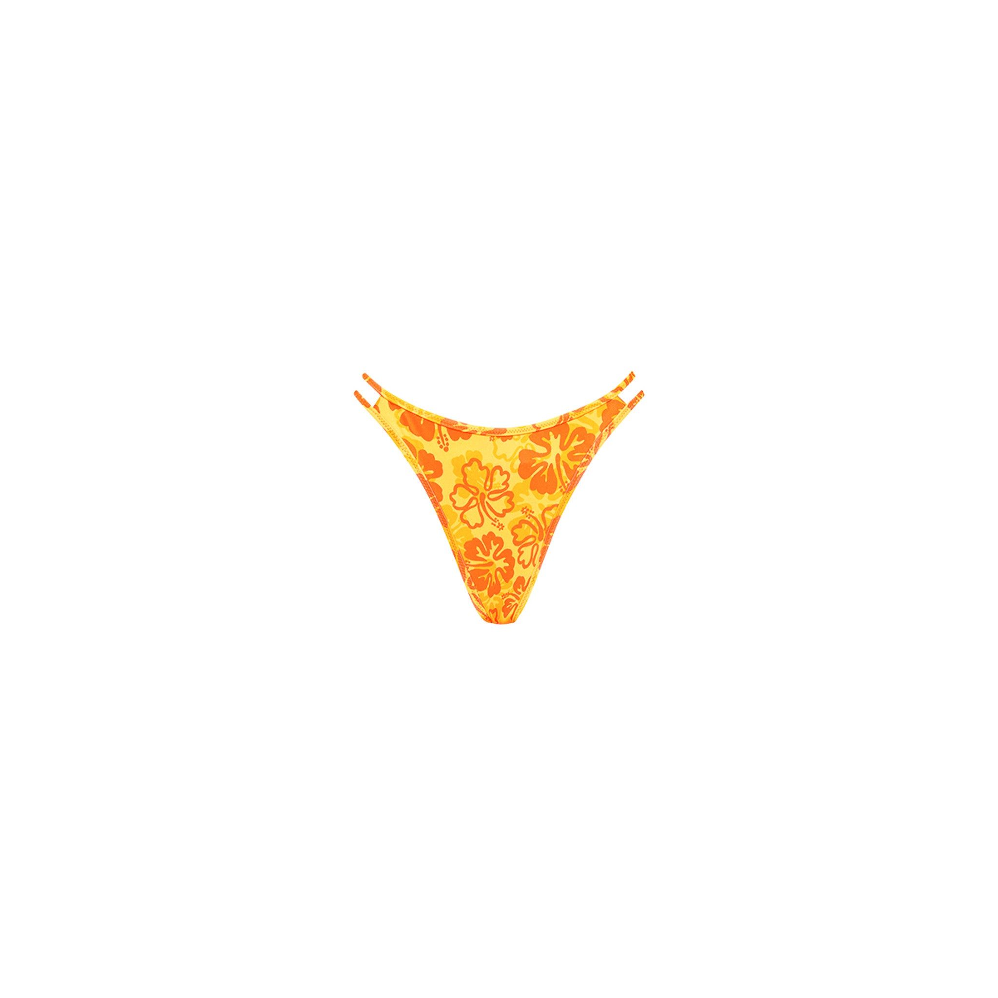 Twin Strap Cheeky Bikini Bottom - Tangerine Dreams sold by Kulani Kinis