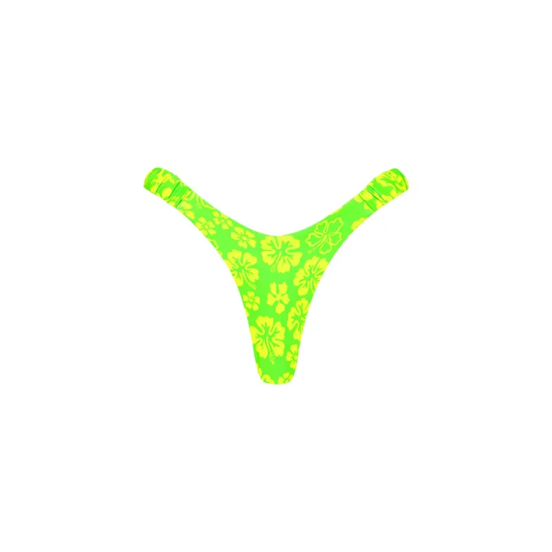 Retro Y Thong Bikini Bottom - Aloha Lime sold by Kulani Kinis