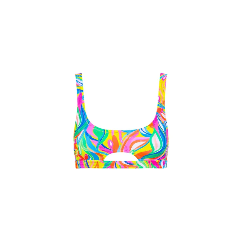 Scoop Cut Out Bikini Top - Tropical Illusion sold by Kulani Kinis