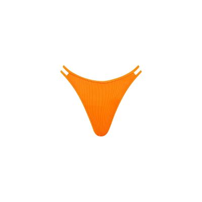 Twin Strap Cheeky Bikini Bottom - Papaya Ribbed sold by Kulani Kinis