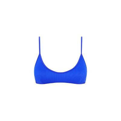 Minimal Tie Back Bikini Top - Ocean Blue Ribbed sold by Kulani Kinis