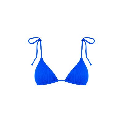 Padded Bralette Bikini Top - Ocean Blue Ribbed sold by Kulani Kinis