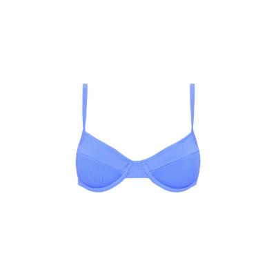 Ditzy Underwire Bra Bikini Top - Breezy Blue Ribbed sold by Kulani Kinis