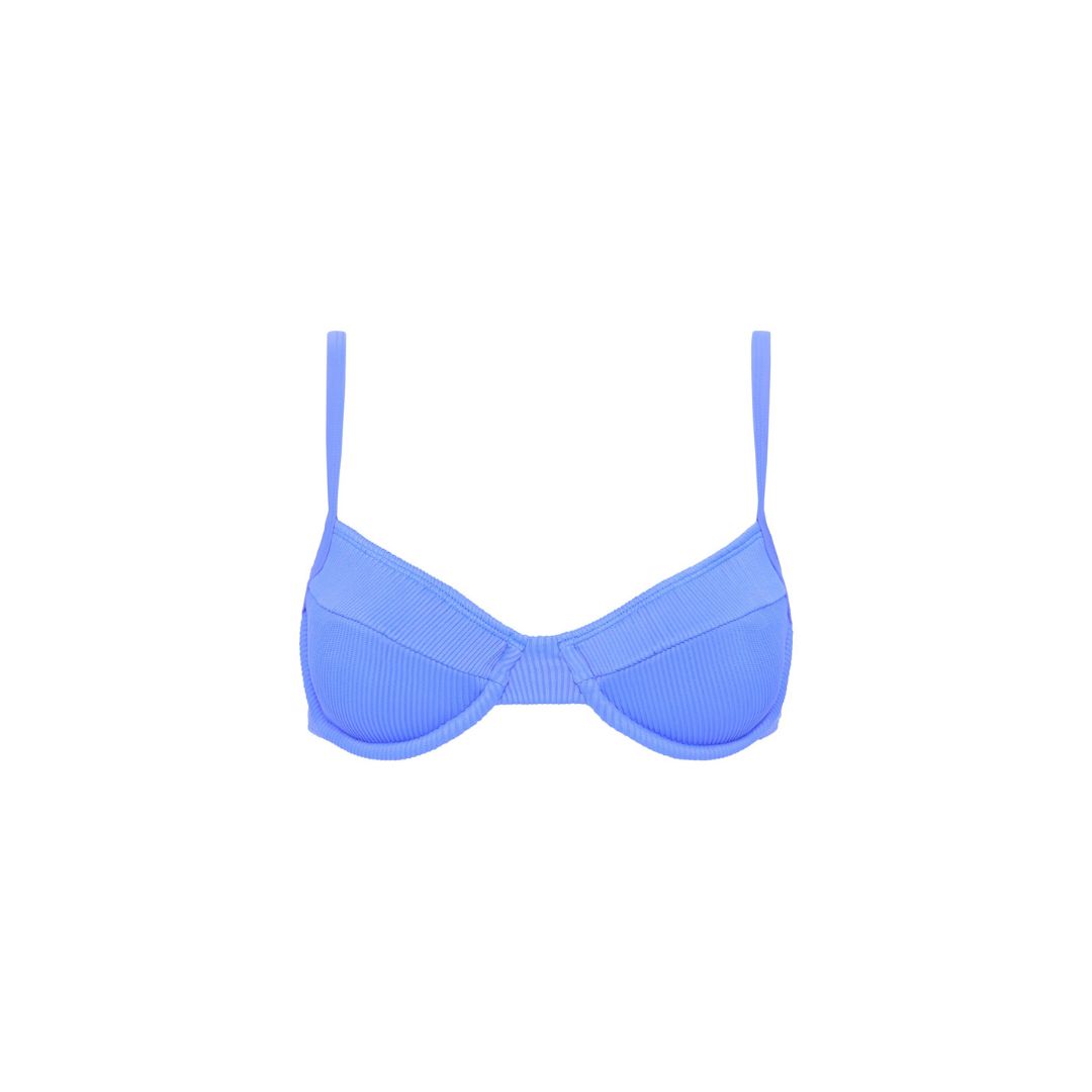 Ditzy Underwire Bra Bikini Top - Breezy Blue Ribbed sold by Kulani Kinis