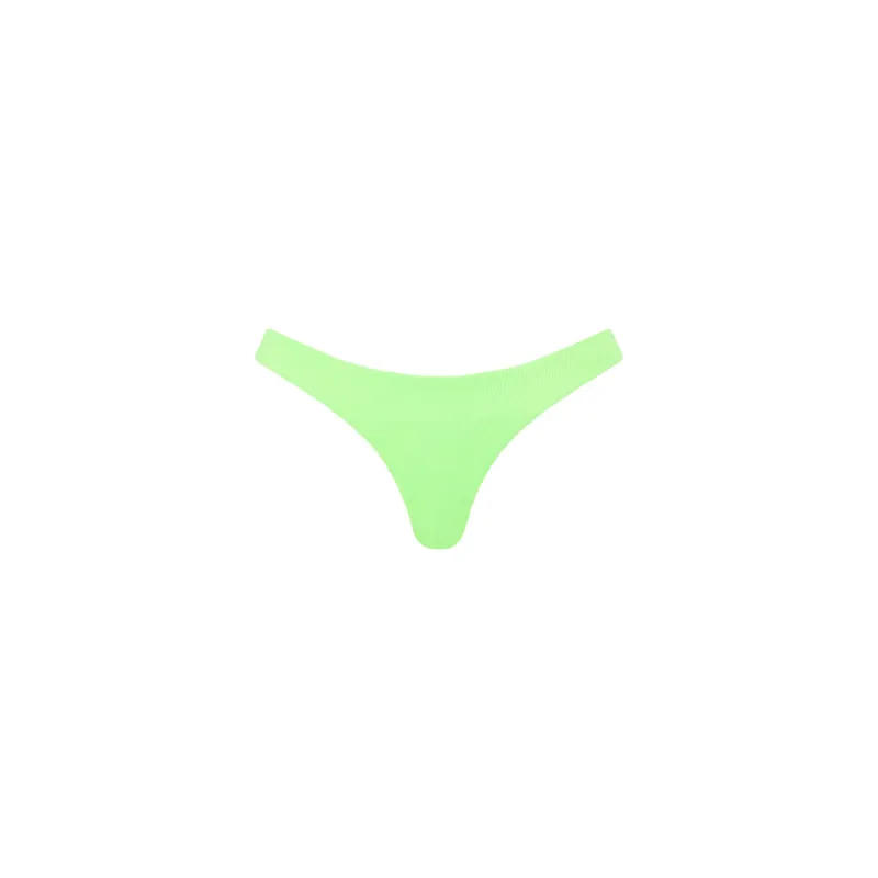 Minimal Full Coverage Bikini Bottom -  Luau Lime Ribbed sold by Kulani Kinis