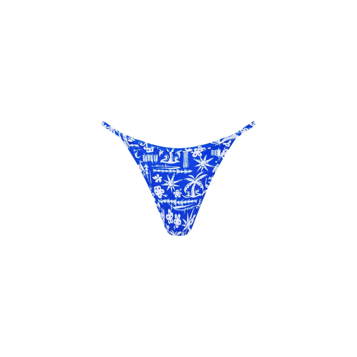 Tanning Thong Bikini Bottom - Caribbean Blues sold by Kulani Kinis