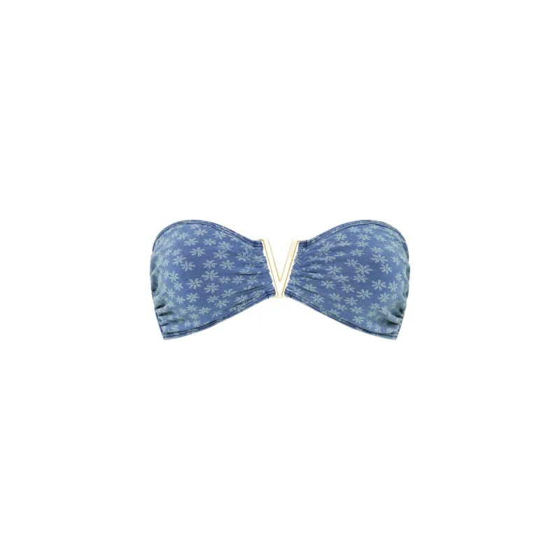 Mega V Strapless Bandeau Bikini Top - Daisy Denim sold by Kulani Kinis