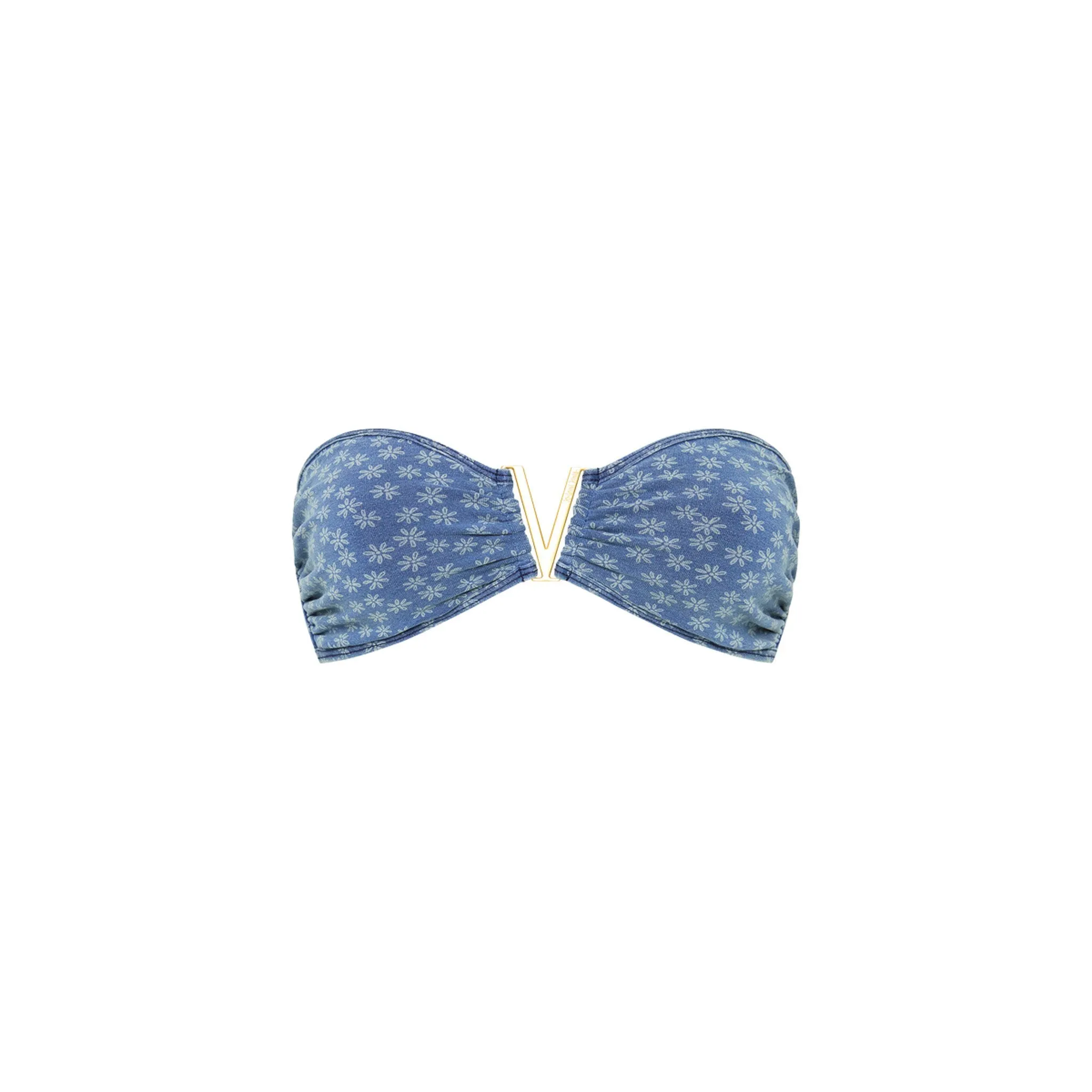 Mega V Strapless Bandeau Bikini Top - Daisy Denim sold by Kulani Kinis
