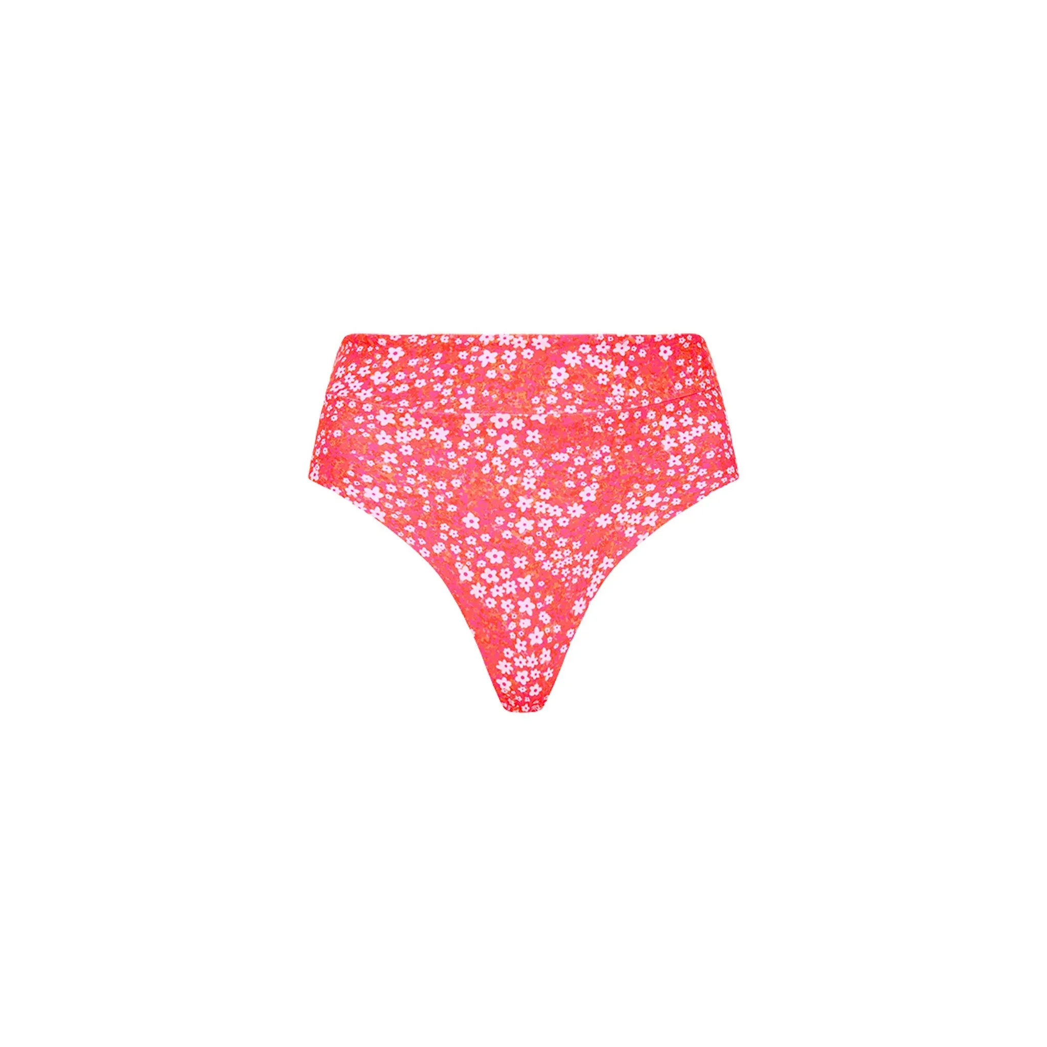 High Hip Cheeky Bikini Bottom - Coral Crush sold by Kulani Kinis